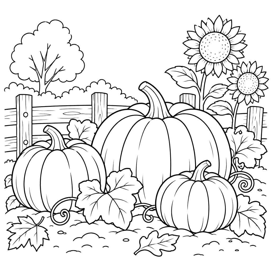 Calabazas maduras en el huerto