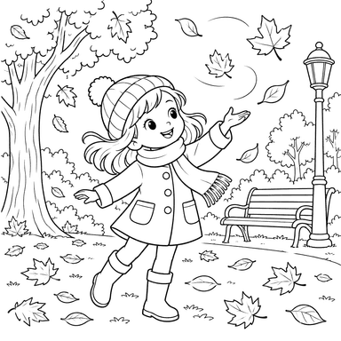 Vent d'automne et feuilles dans le parc