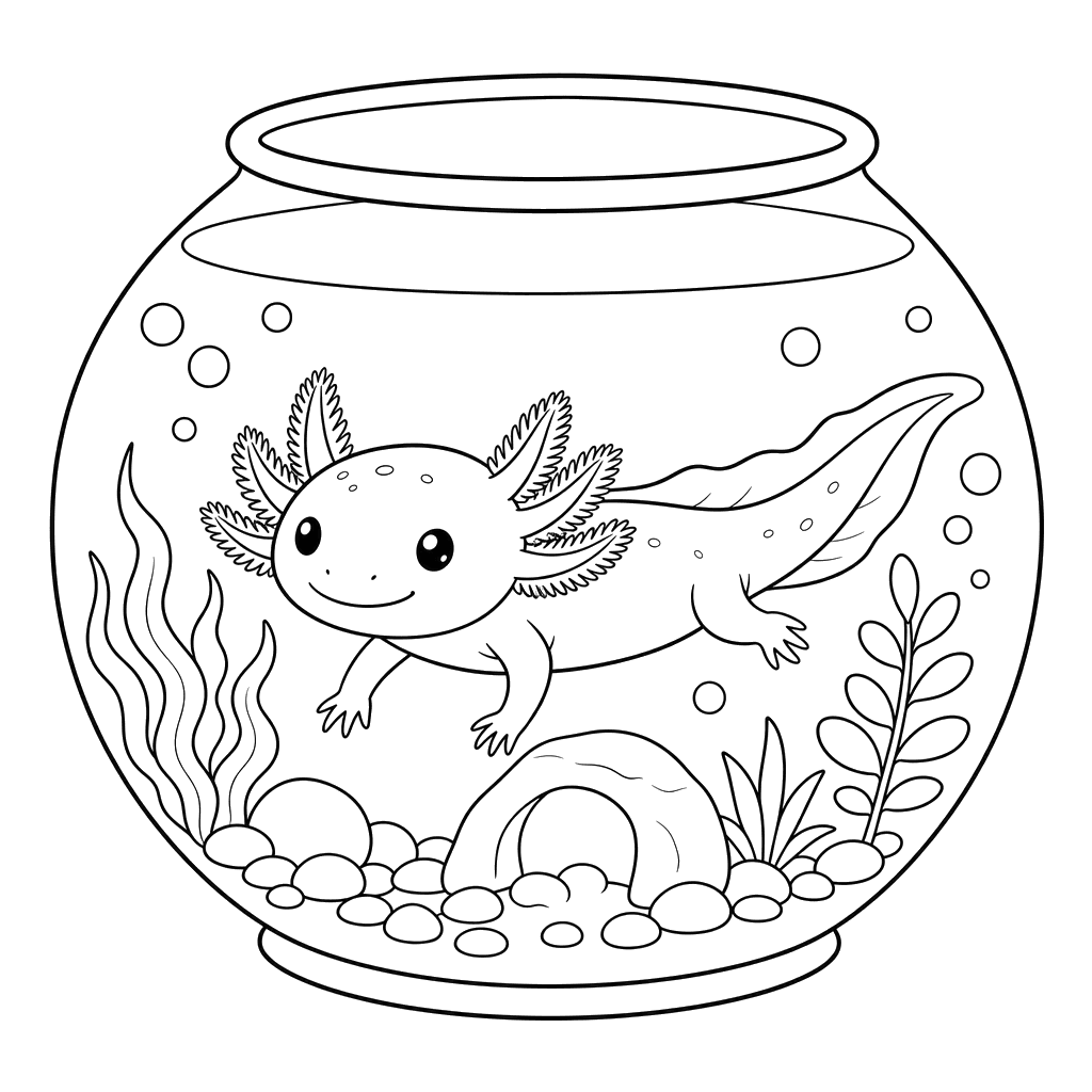 Axolotl dans un aquarium