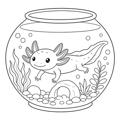 Axolotl dans un aquarium