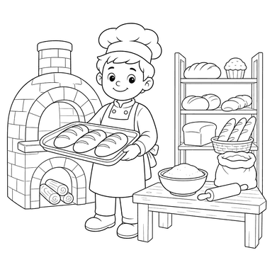 Desenho de Padeiro para Colorir