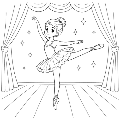 Ballerine faisant une arabesque sur scène