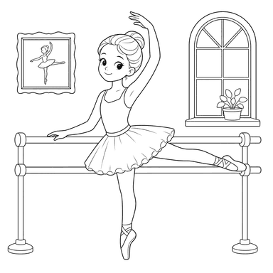 Ballerine s'entraînant à la barre de danse