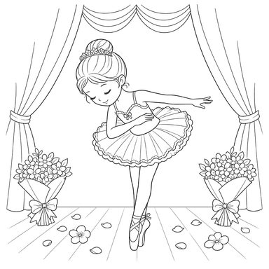 Ballerina Bowing on Stage