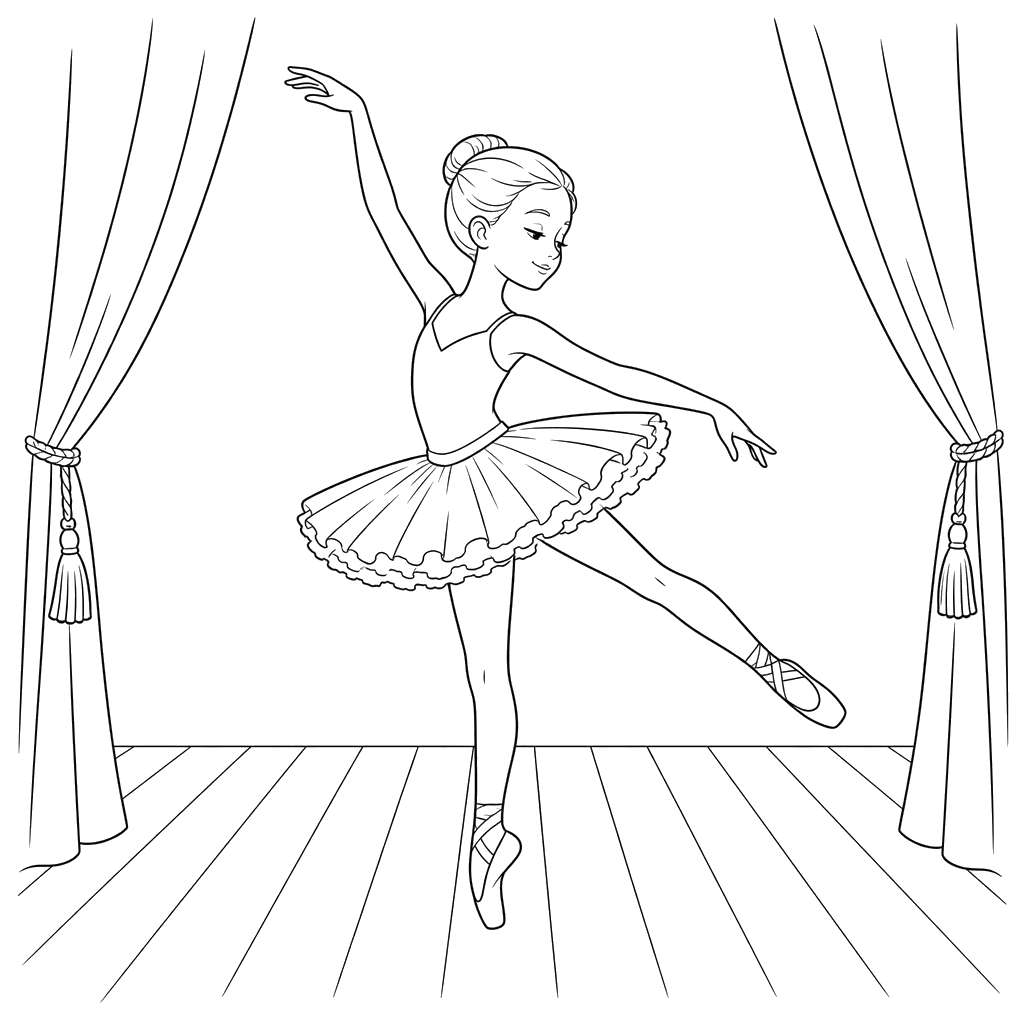 Ballerina Dancing on Stage