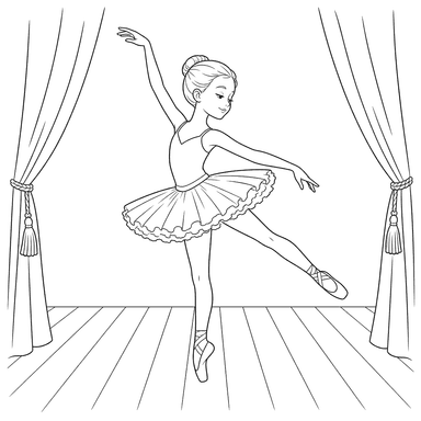Ballerina Dancing on Stage