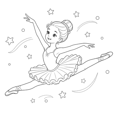 Ballerina Performing a High Leap