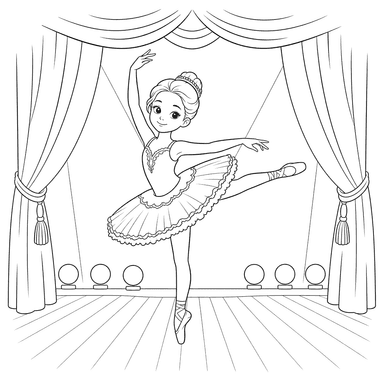 Ballerine dansant sur une grande scène
