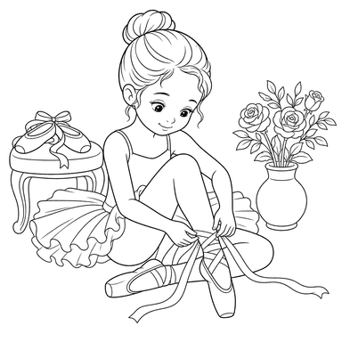 Ballerine nouant ses pointes