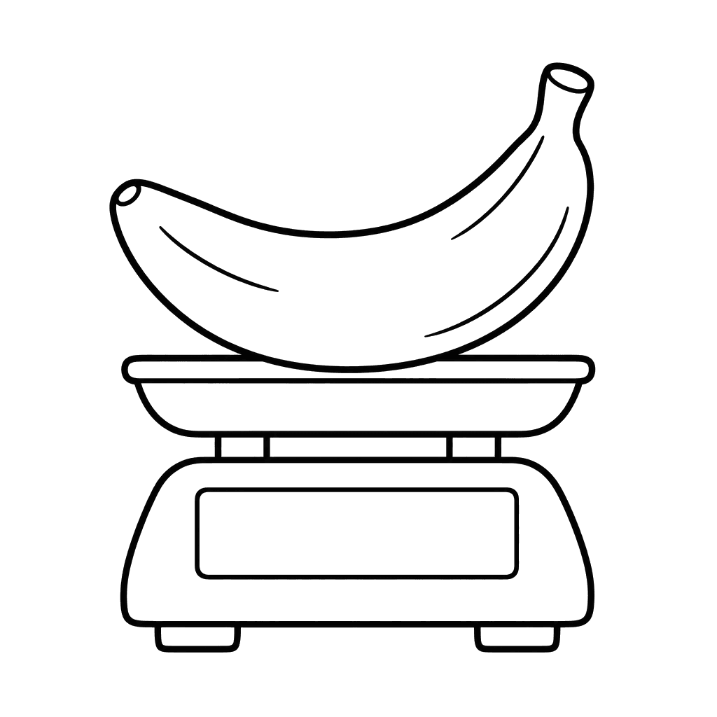 Banana na balança da loja