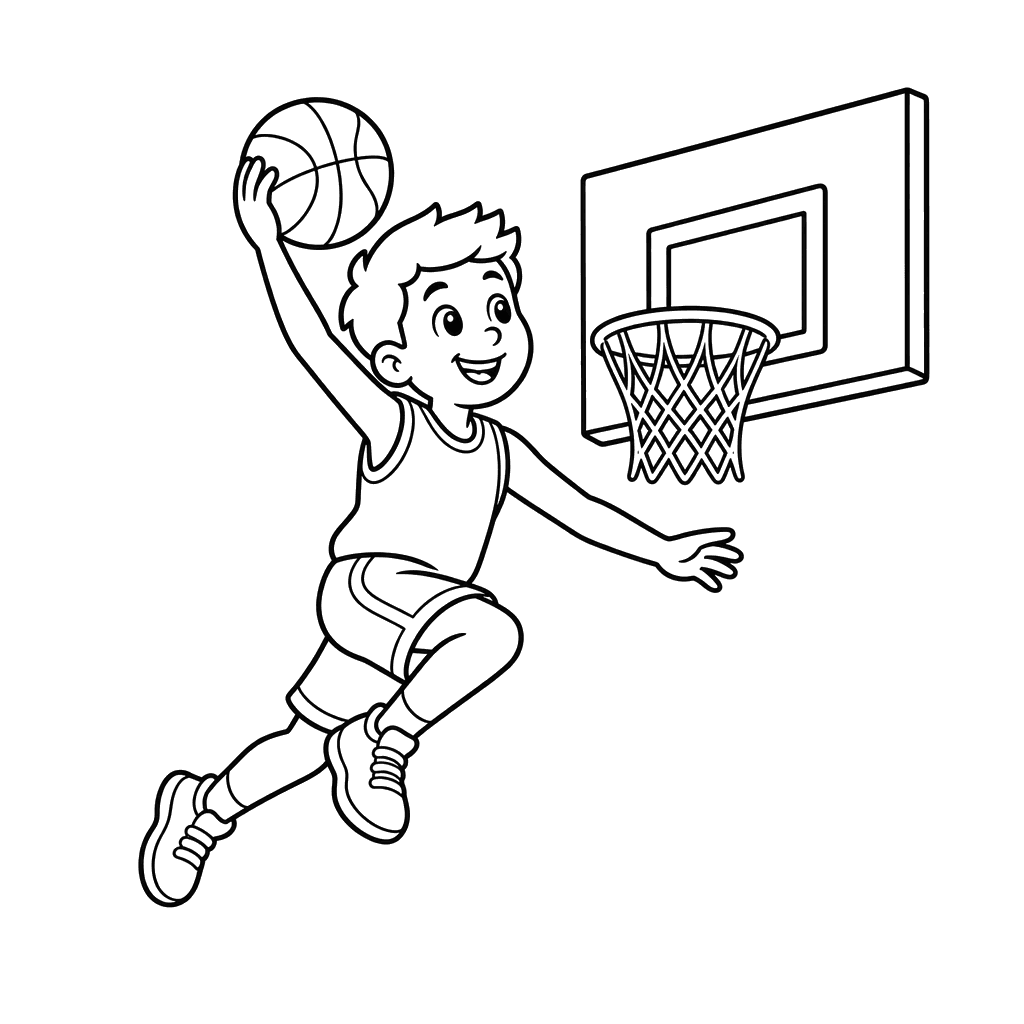 Jogador de basquete saltando — desenho