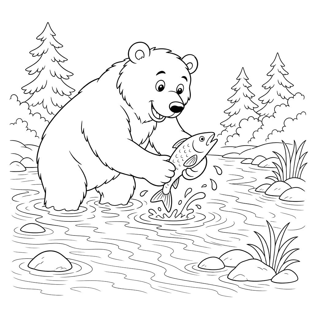 Bear Catching Fish