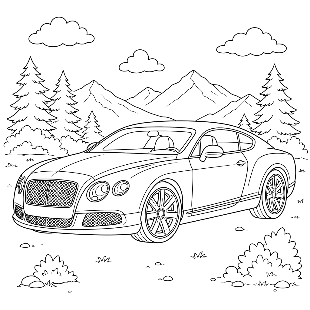 Bentley Continental GT Coloring Page