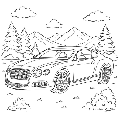 Dibujo para colorear de Bentley Continental GT