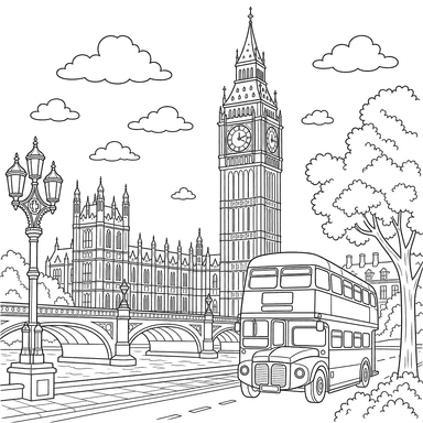 Dibujo para colorear del Big Ben