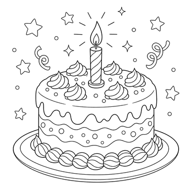 Gâteau de fête avec une bougie scintillante