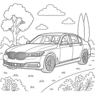 Dibujo para colorear de BMW Serie 7