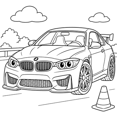Dibujo para colorear de BMW deportivo tuneado
