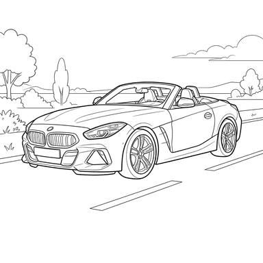 Coloriage BMW Z4 M40i (2020) pour enfants