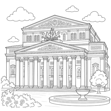 Dibujo para colorear del Teatro Bolshói