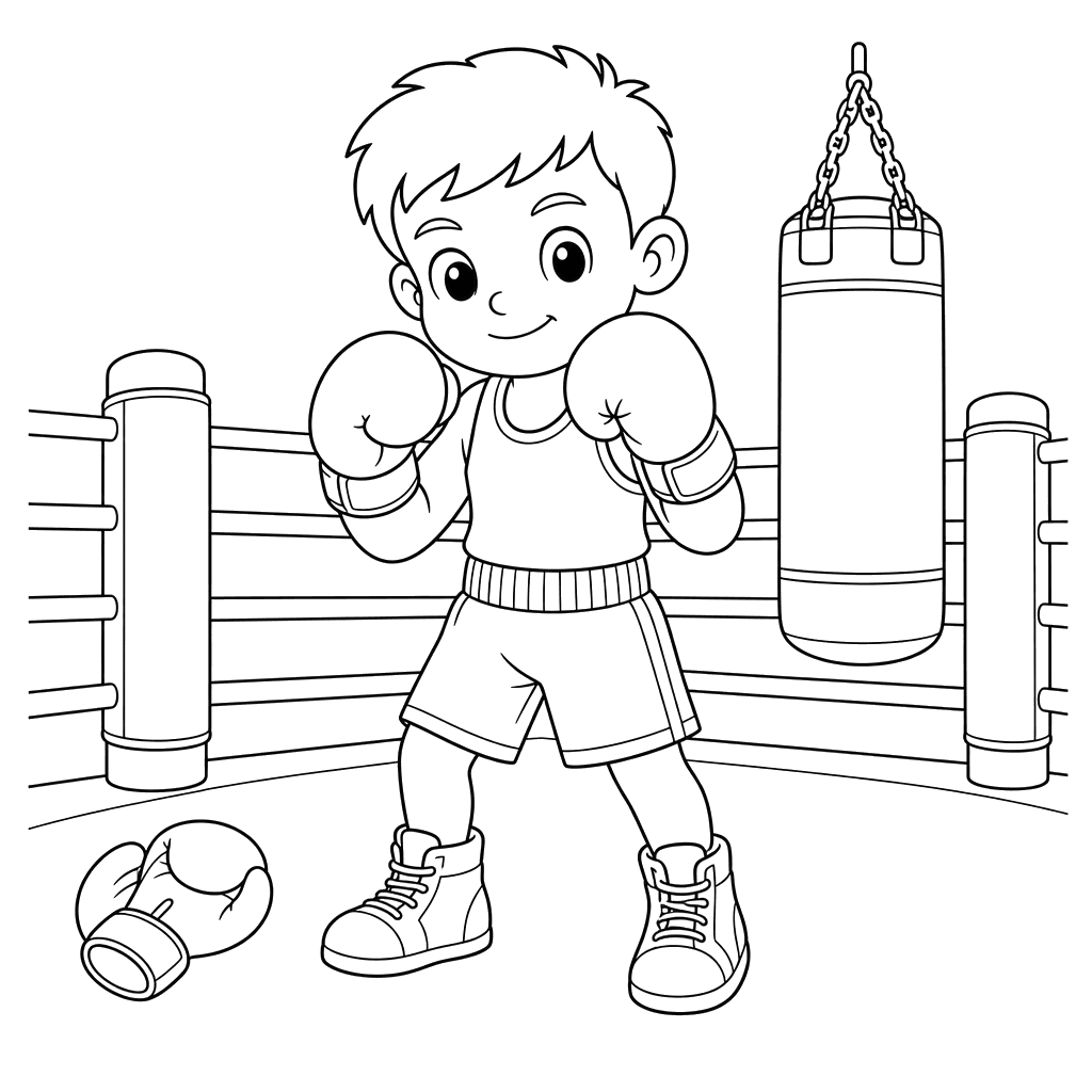 Desenho para colorir: boxe