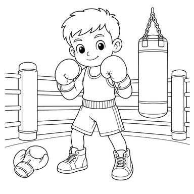 Dibujo para colorear: boxeo