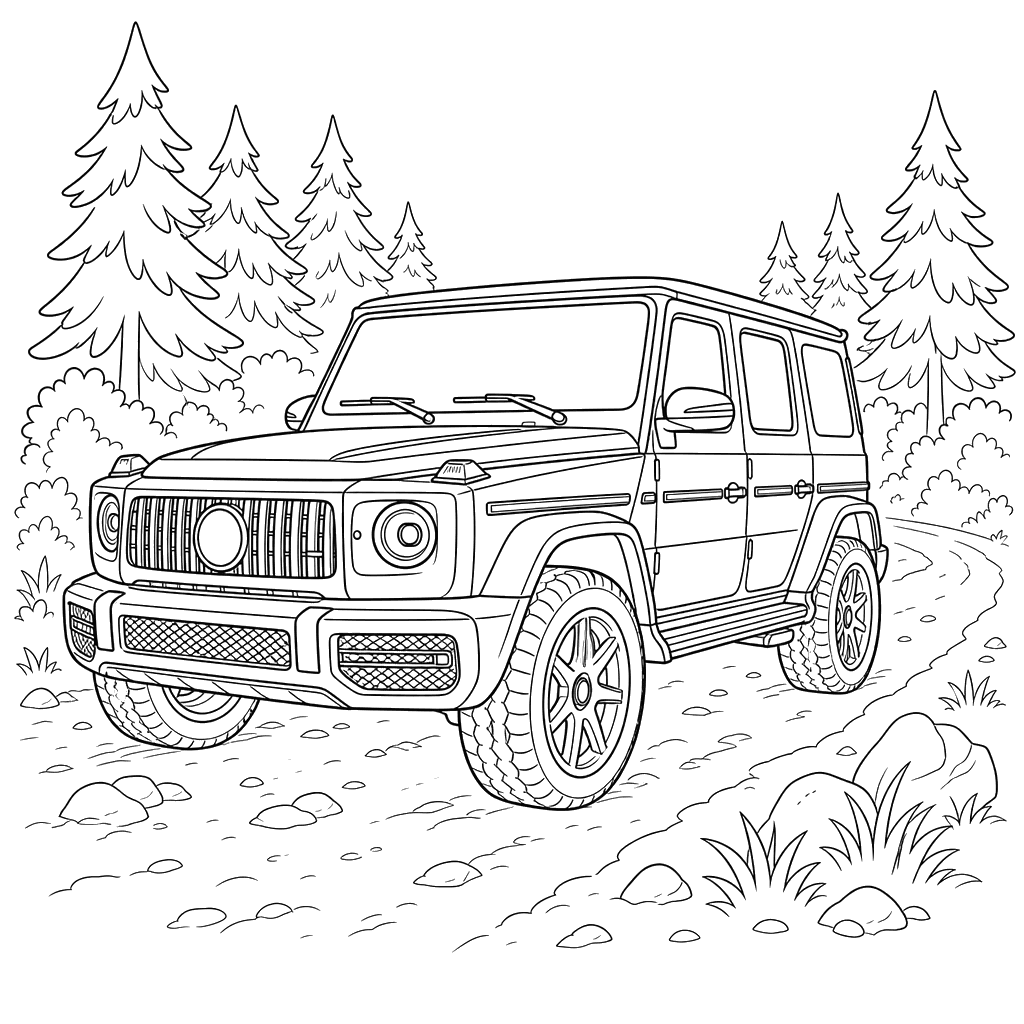 Brabus SUV auf einer Waldstraße