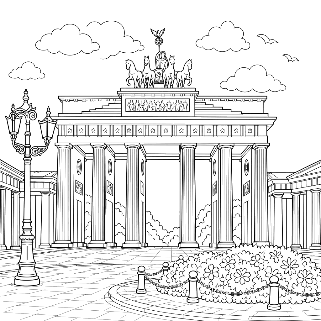 Desenho do Portão de Brandemburgo para Colorir