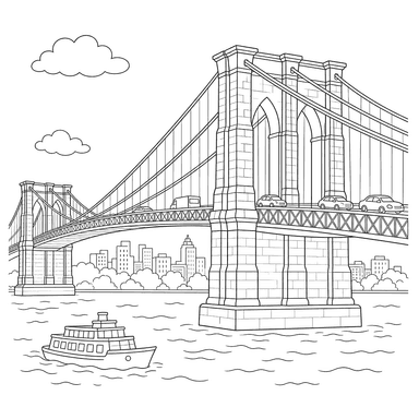 Brooklyn Bridge mit Autos
