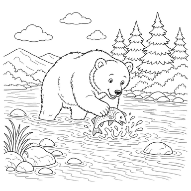 Brown Bear Fishing
