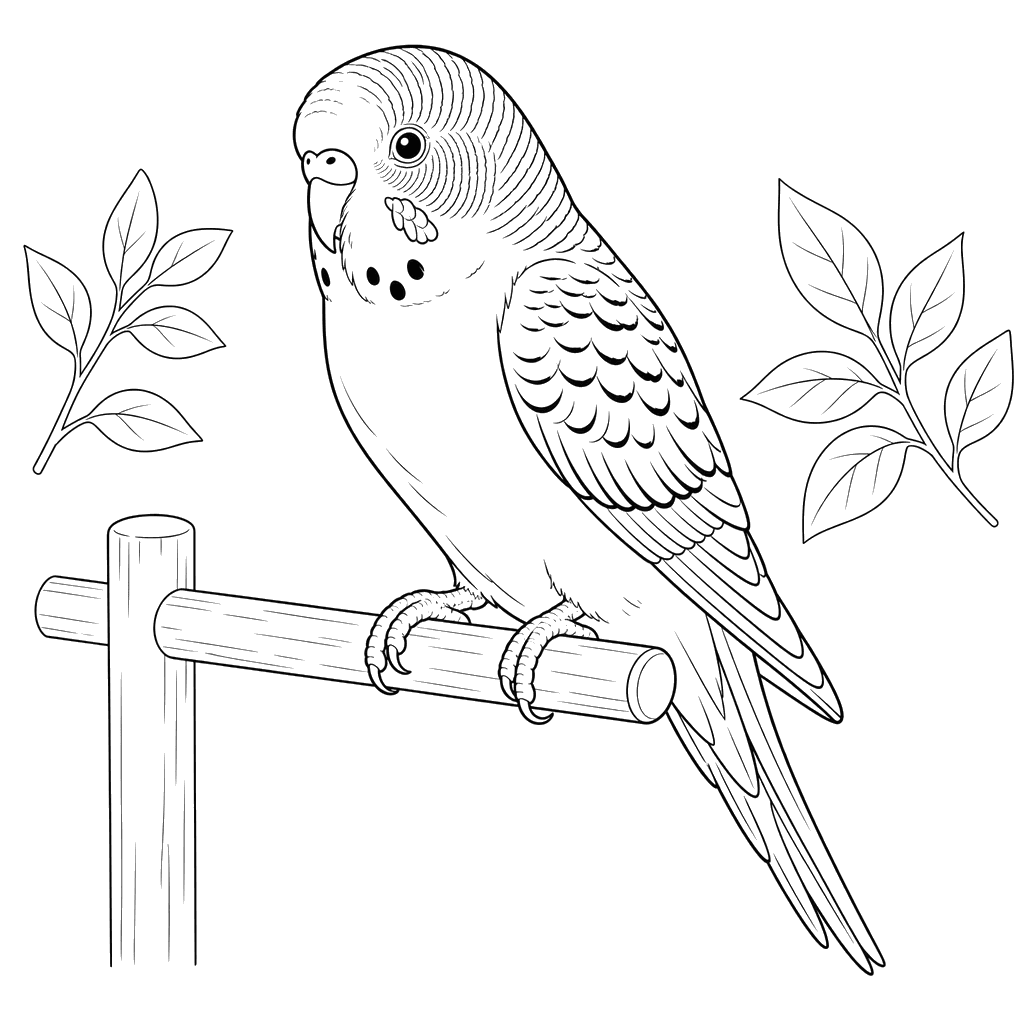 Budgerigar on a Perch