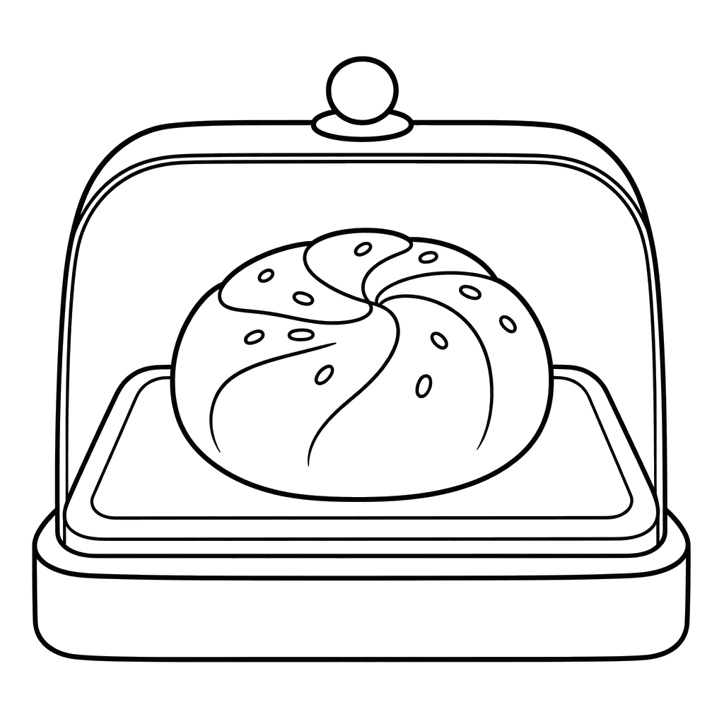 Pãozinho na vitrine - Desenho para colorir