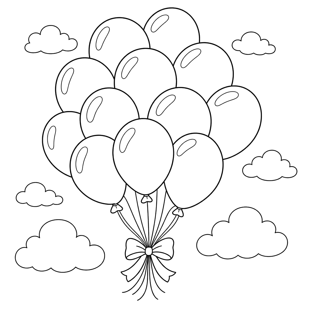 Luftballons Ausmalbild
