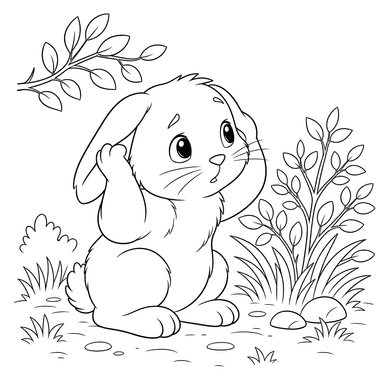 Petit lapin attentif