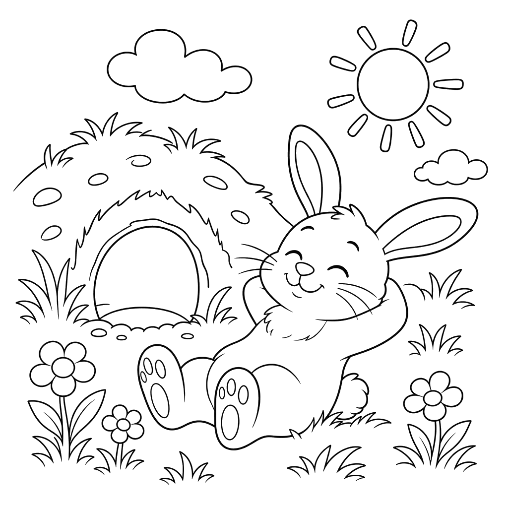Coelhinho se aquecendo ao sol