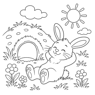 Coelhinho se aquecendo ao sol