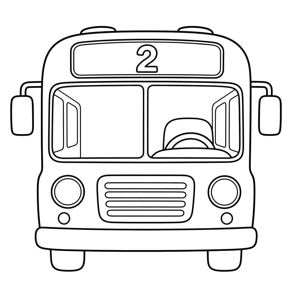 Número 2 en el panel del autobús — Dibujo