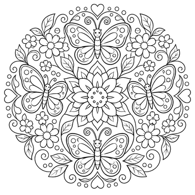Mandala de papillons