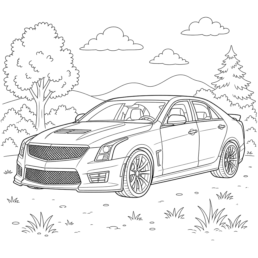 Cadillac ATS-V Coloring Page