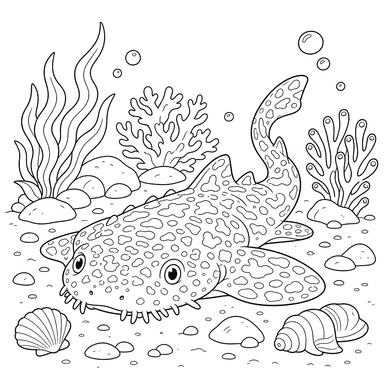 Desenho de Tubarão-tapete para Colorir