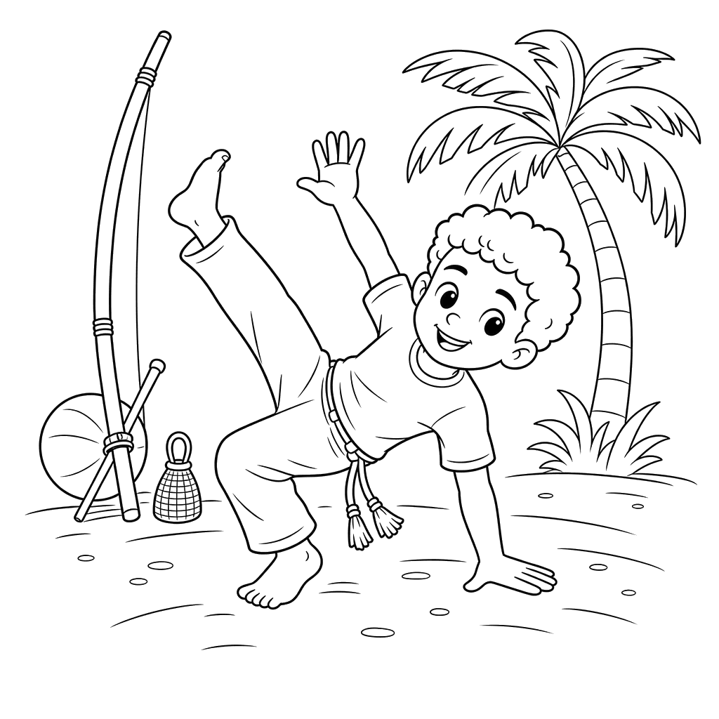 Ausmalbild Capoeira