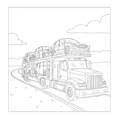 Camion Porte-Voitures sur la Route