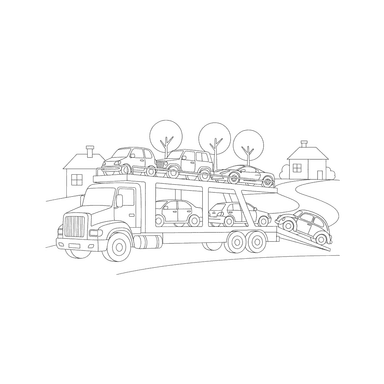 Coloriage Camion Transporteur de Voitures