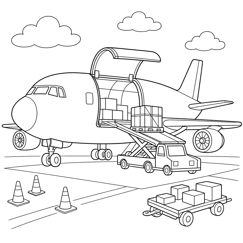Avión de carga en el aeropuerto