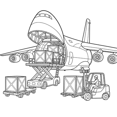 Avion cargo en cours de chargement