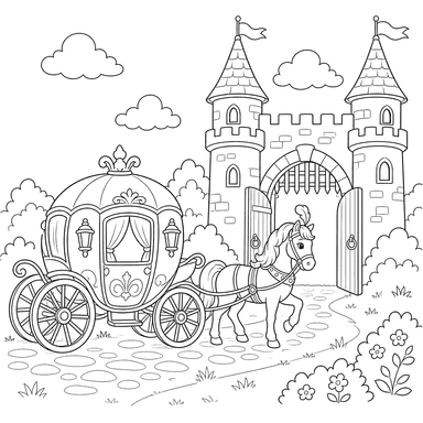 Königliche Kutsche am Schlosstor