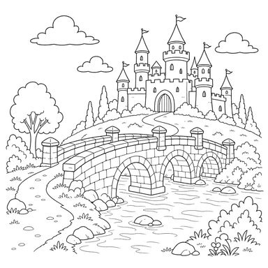 Pont en pierre vers le château