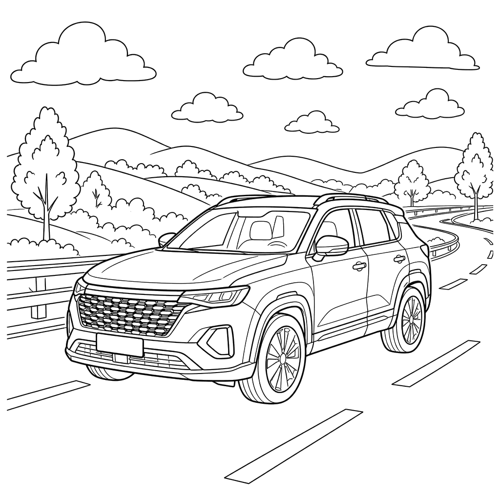 Desenho para colorir: Changan CS35Plus na estrada