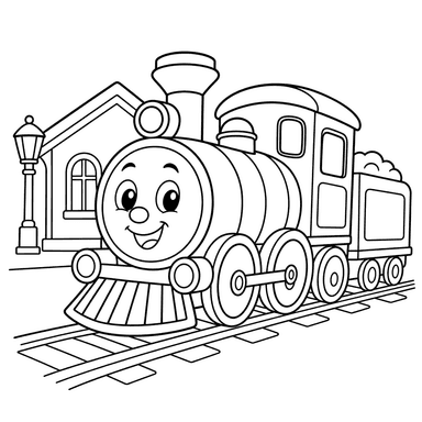Trem alegre para colorir