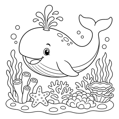 Baleine joyeuse près du récif
